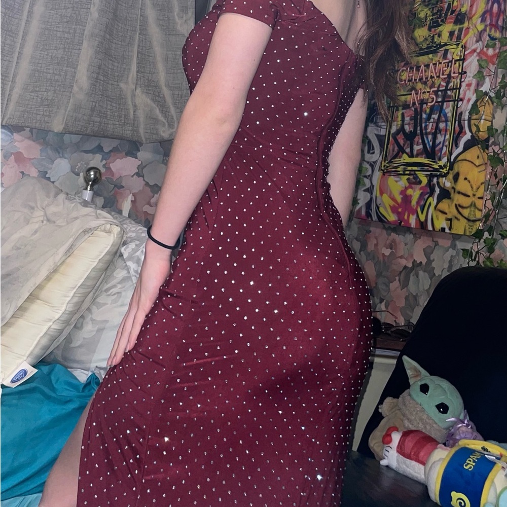 Elegant Burgundy Dress